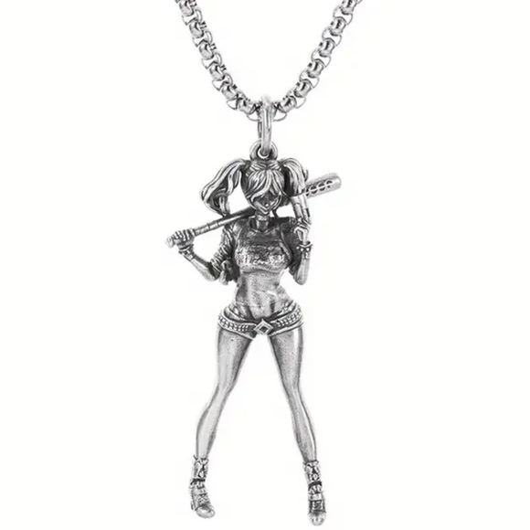 🆕 Harley Quinn silvery plated CHARM - Picture 1 of 8